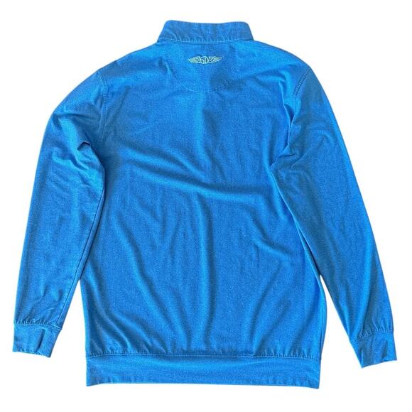 Straight Down Golf Shirt Men's M Blue Long Sleeve 1/4 Zip Performance - Picture 7 of 11